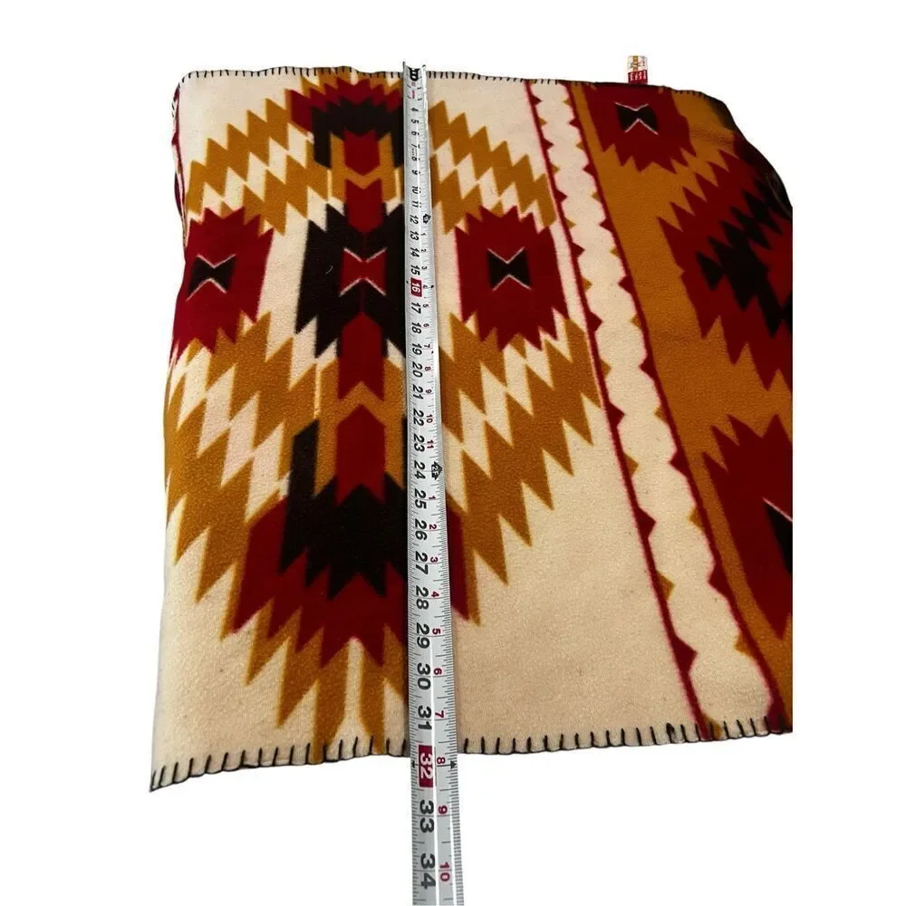 St Labre School Southwestern Vivid Colorful Fleece Throw Blanket native boho